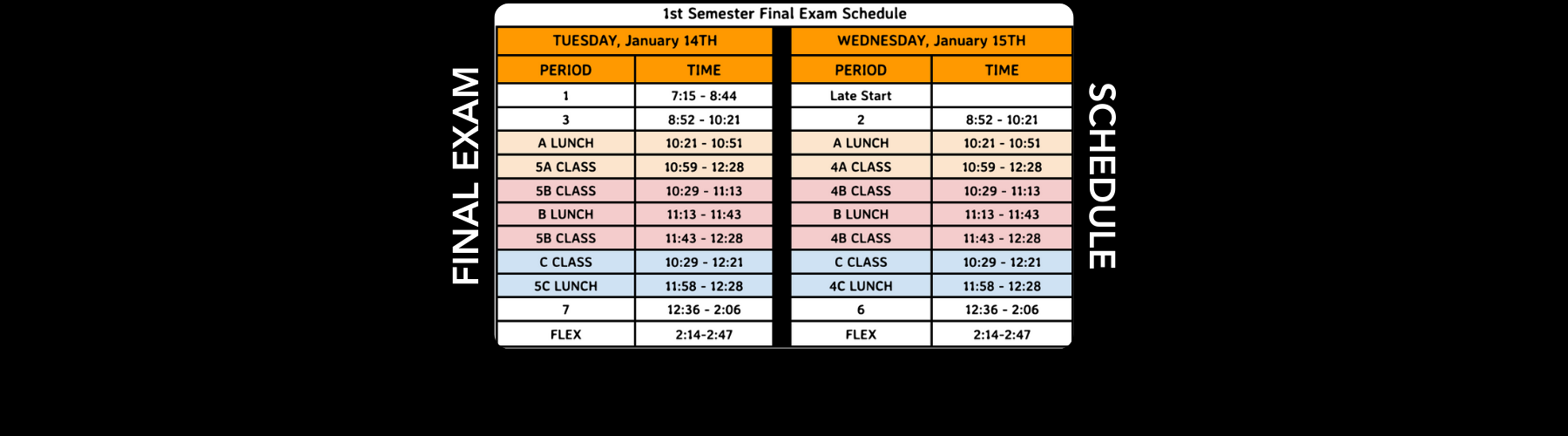 24-25 SEM 1 FINAL EXAM SCHEDULE